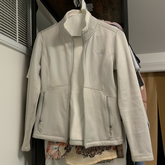 White Fleece Wind Breaker North Face - Picture 1 of 7